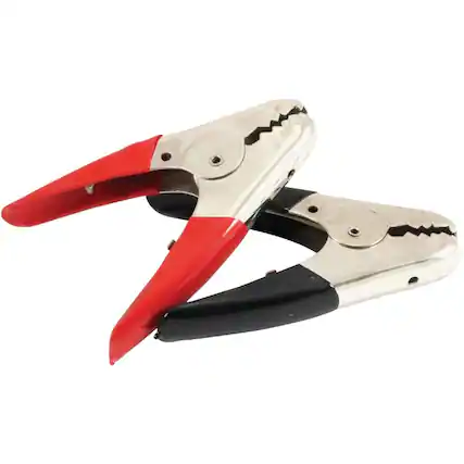 Front. Amber Sporting Goods - Forney 54722 Commercial Battery Charger Clamps, 500A, Red & Black.