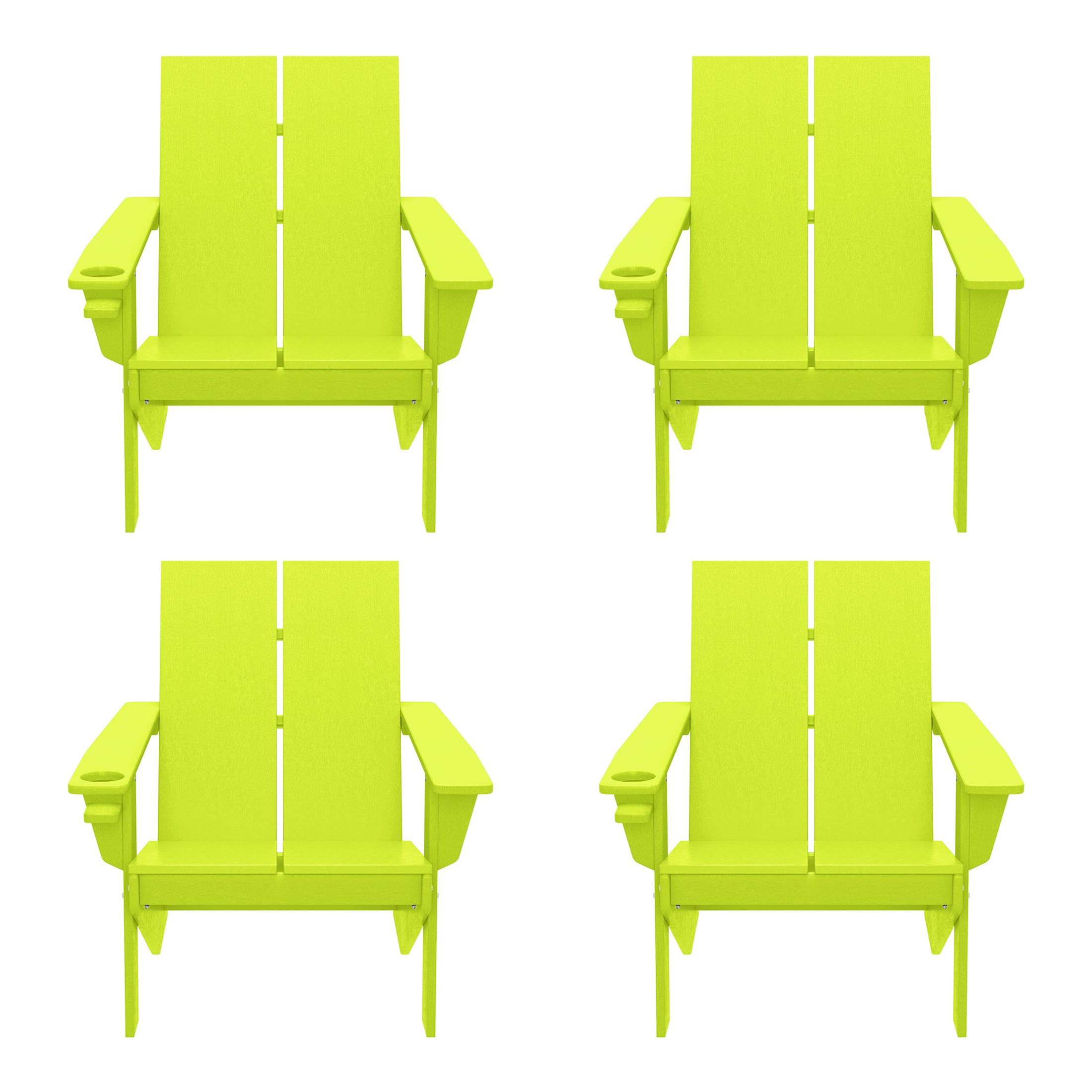 WestinTrends - Riviera Outdoor HDPE Modern Adirondack Chair with Cup Holder (Set of 4) - Lime price history on PriceWatchPro