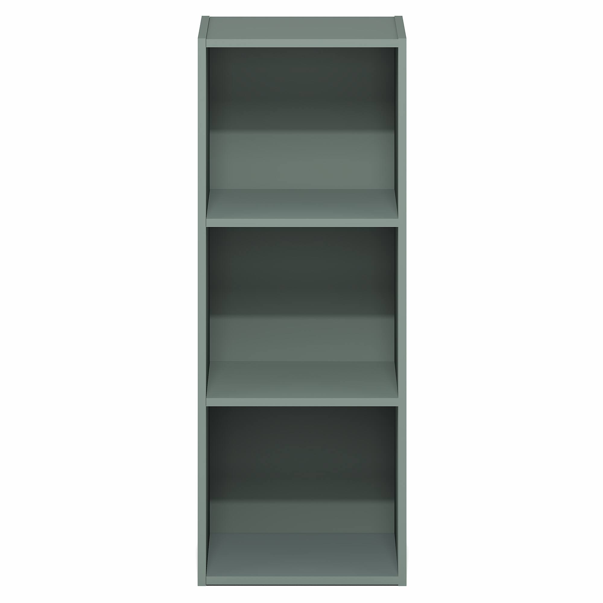 Alt View 7. Furinno - LUDER Book Shelf, 3-Cube Bookshelf, Bookcase, 9.3" x 12" x 31.5", for Living Room, Bedroom, Home Office - Sage Green.