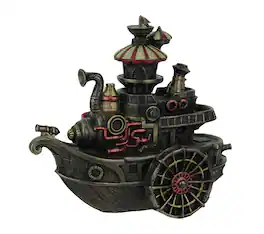 Veronese Design - Hand Painted Steampunk Style Airship Gondola Statue - Bronze
