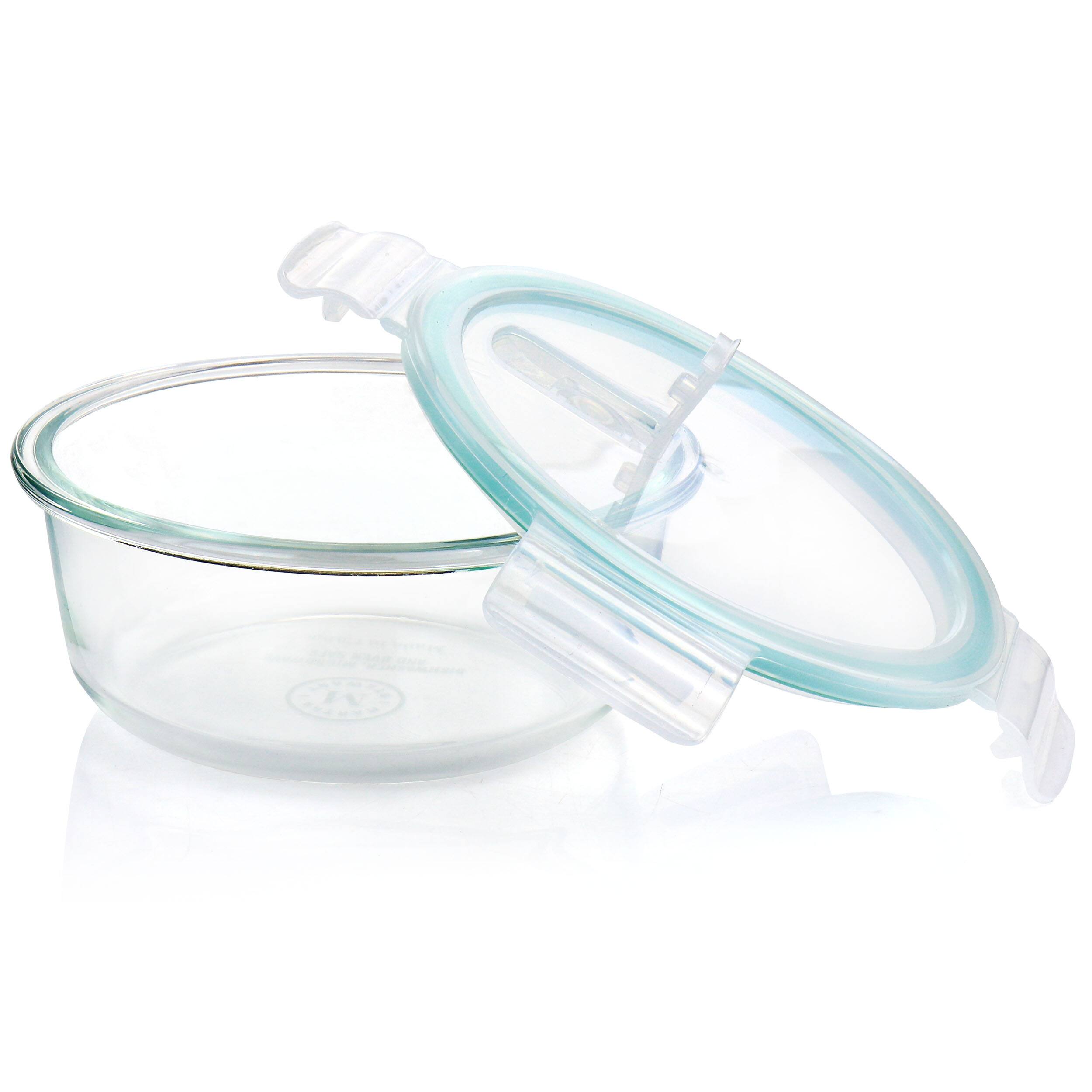 Back. Martha Stewart - Martha Stewart 6 Piece Round Glass Storage Containers with Leak Proof Lids - Clear.