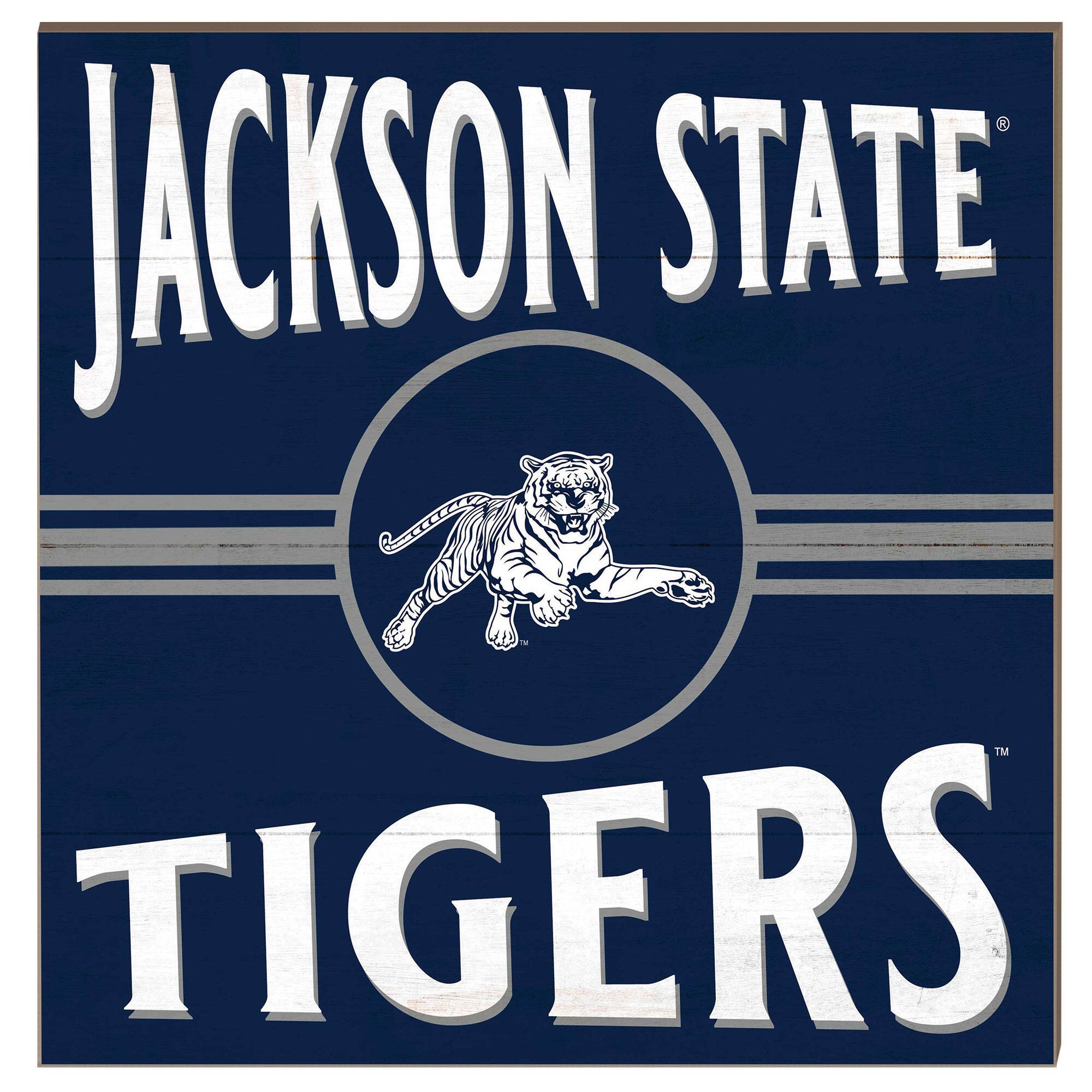 Jackson State Tigers 10'' x 10'' Retro Team Sign
