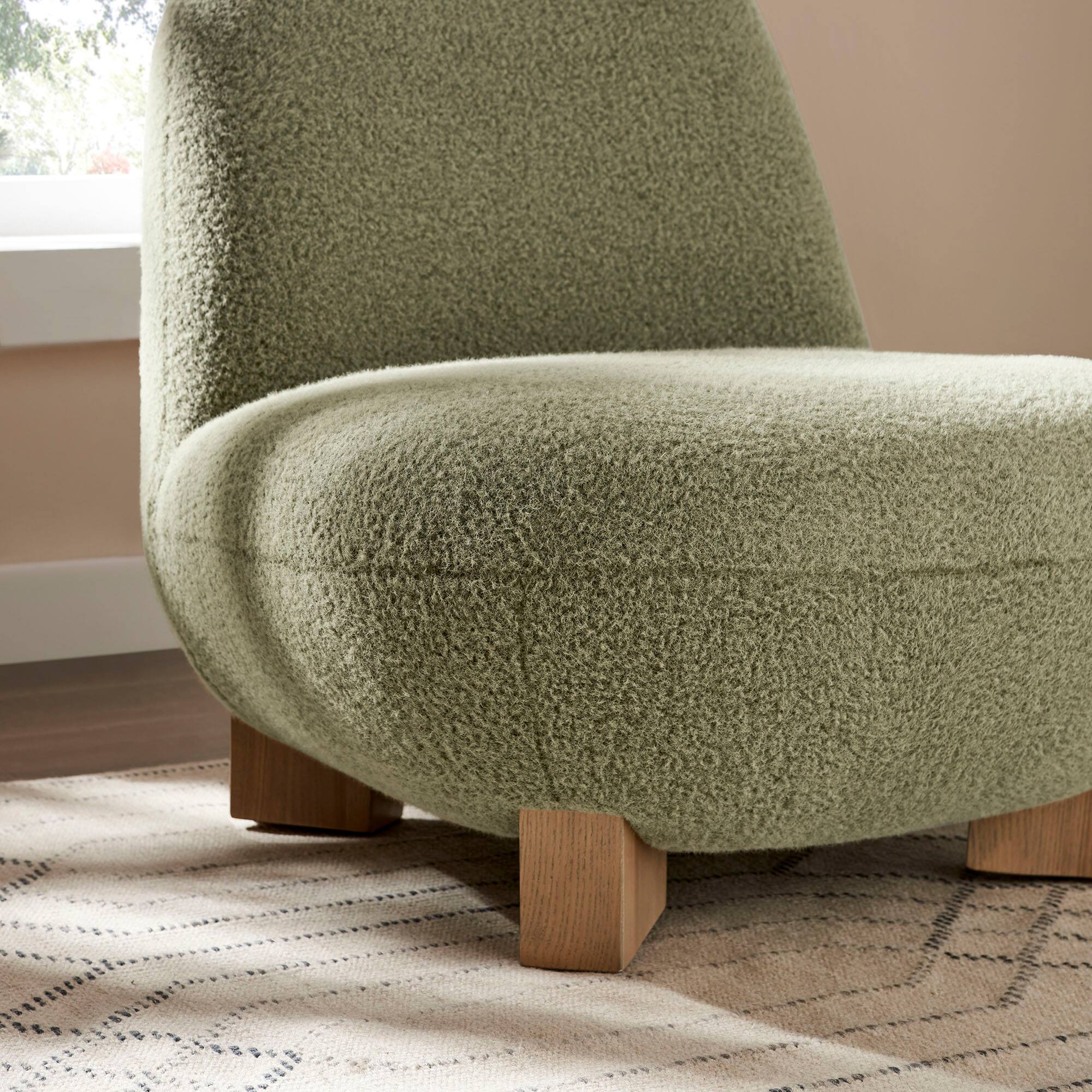 Alt View 1. Modway - Norwood Faux Mohair Bean Shaped Accent Chair by Modway - Moss.