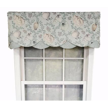 Front. RLF Home - RLF Home Luxurious Modern Design Classic Windamar Petticoat Style Window Valance 50" x 15" Sea Glass - Sea Glass.