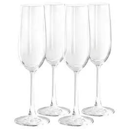 Martha Stewart - 4 Piece 7.3 Ounce Flute Glass Set - Clear