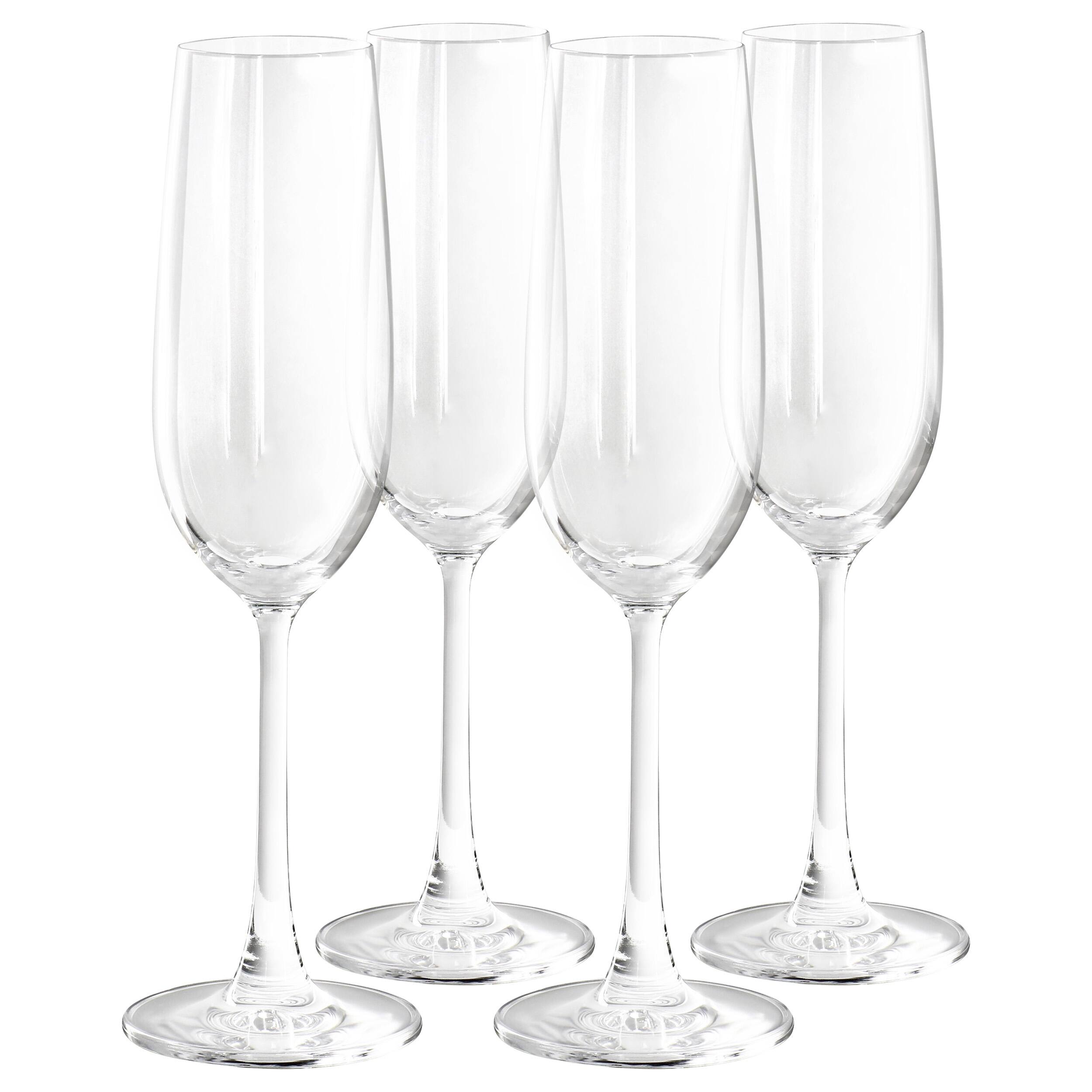 Front. Martha Stewart - Martha Stewart 4 Piece 7.3 Ounce Flute Glass Set in Clear - Clear.