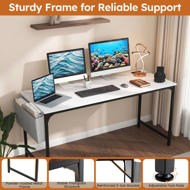 Sturdy Frame for Reliable Support  
Powder-coated Metal Frame  
Stable Triangular Structure  
Reinforced X-bar Bracket  
Adjustable Foot Pads