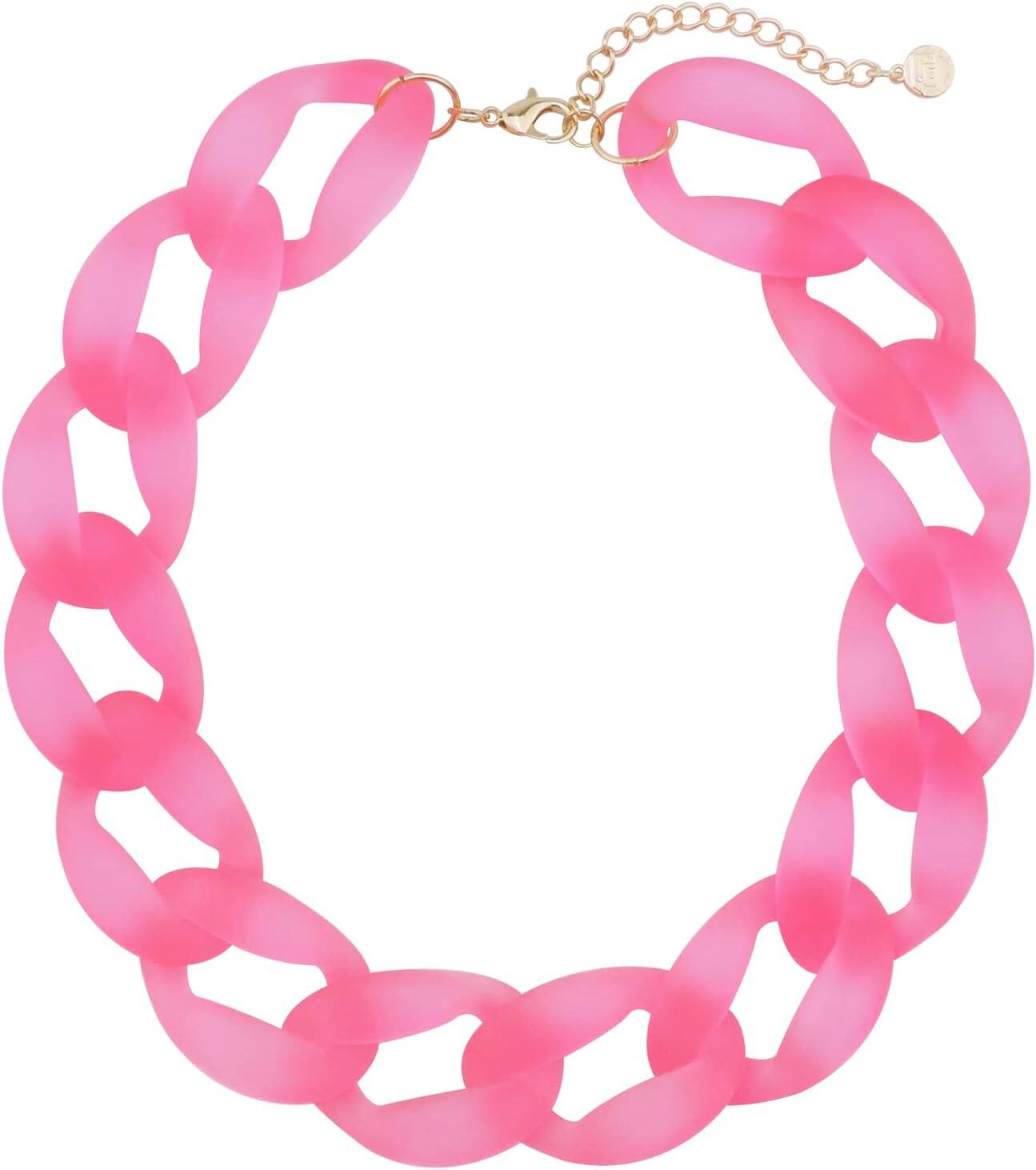 Front. Live At Space - Chunky Acrylic Cuban Chain Choker - Smooth Statement Necklace for Women - Firstmeet Chunky Acrylic Necklace Smooth Chain Ch.