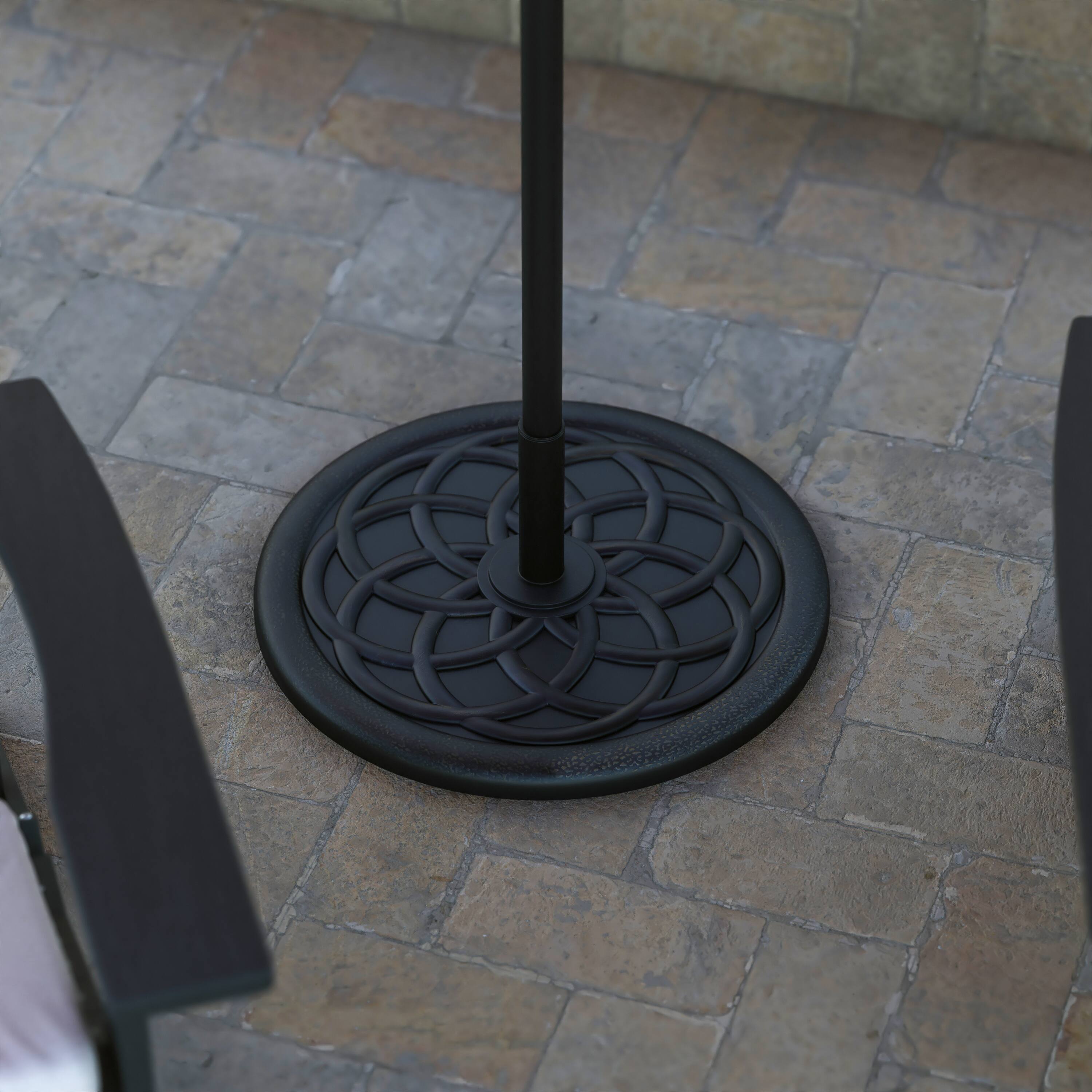 Alt View 1. Emma + Oliver - Universal Cement Patio Umbrella Base - Weatherproof - 19.25" Diameter - Bronze.