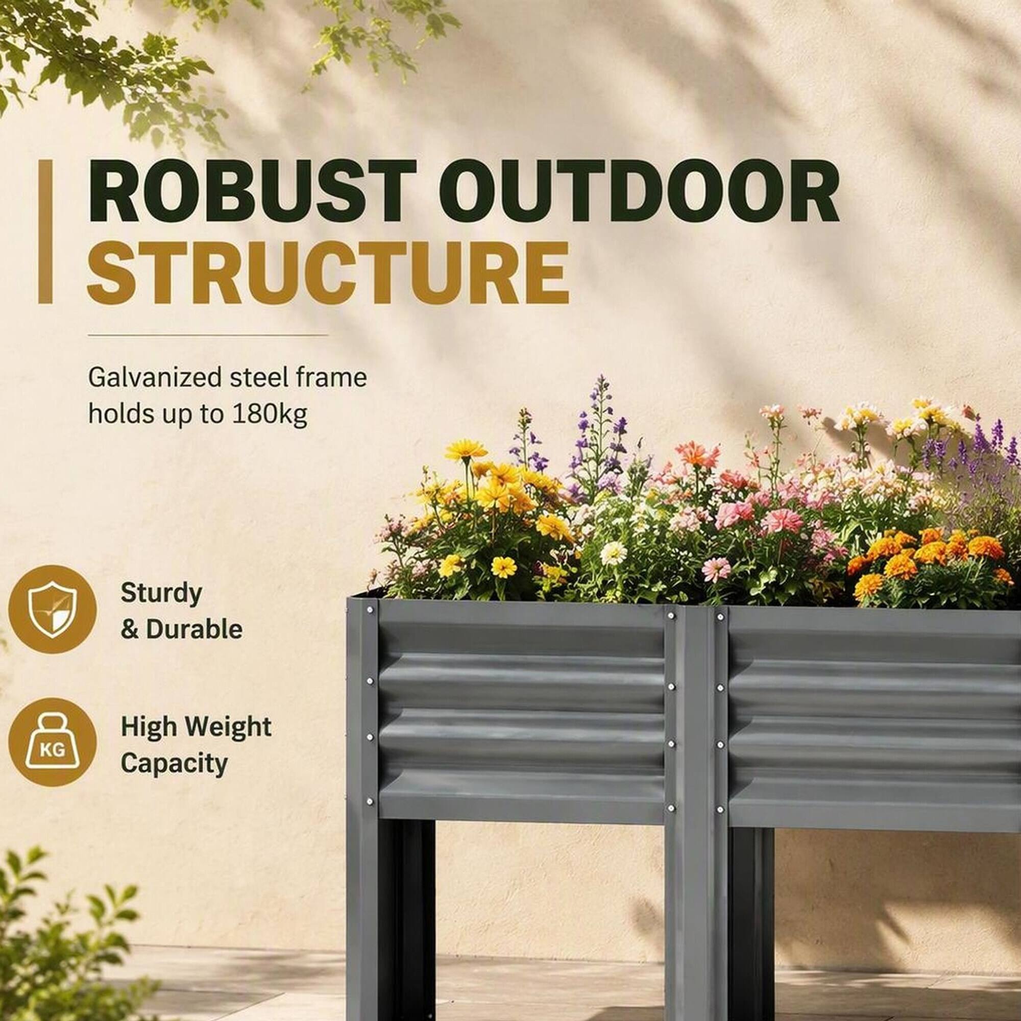 ROBUST OUTDOOR STRUCTURE

Galvanized steel frame holds up to 180kg

Sturdy & Durable

High Weight Capacity