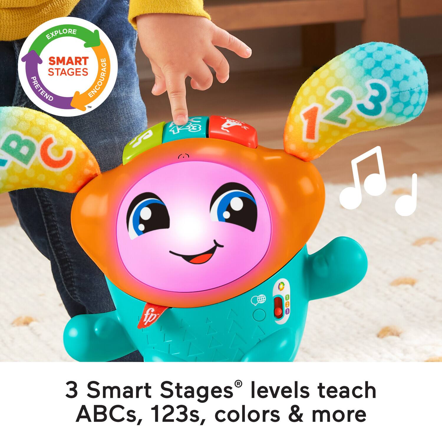 3 Smart Stages® levels teach ABCs, 123s, colors & more