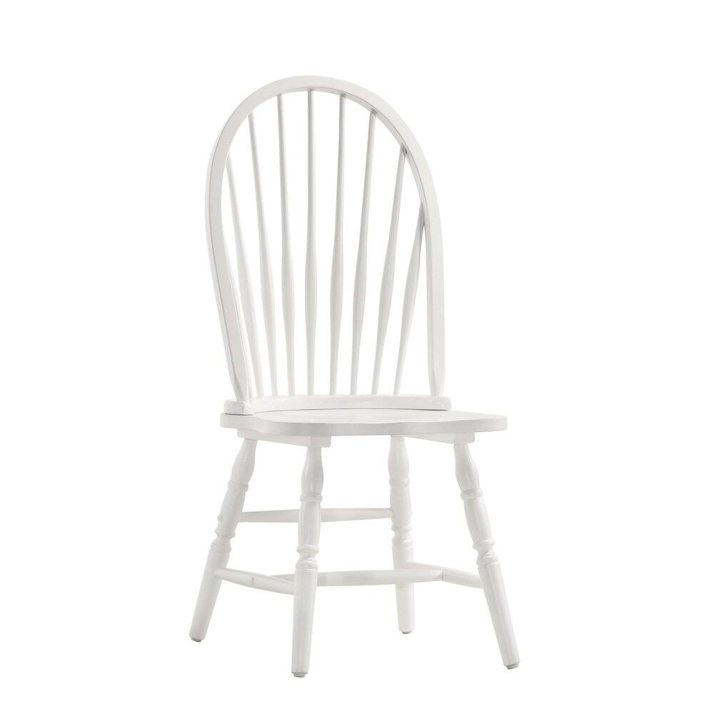 Alt View 2. Carolina Chair & Table - Fairview 42" Pedestal Dining Table with 4 Windsor Dining Chairs - Pure White - White.