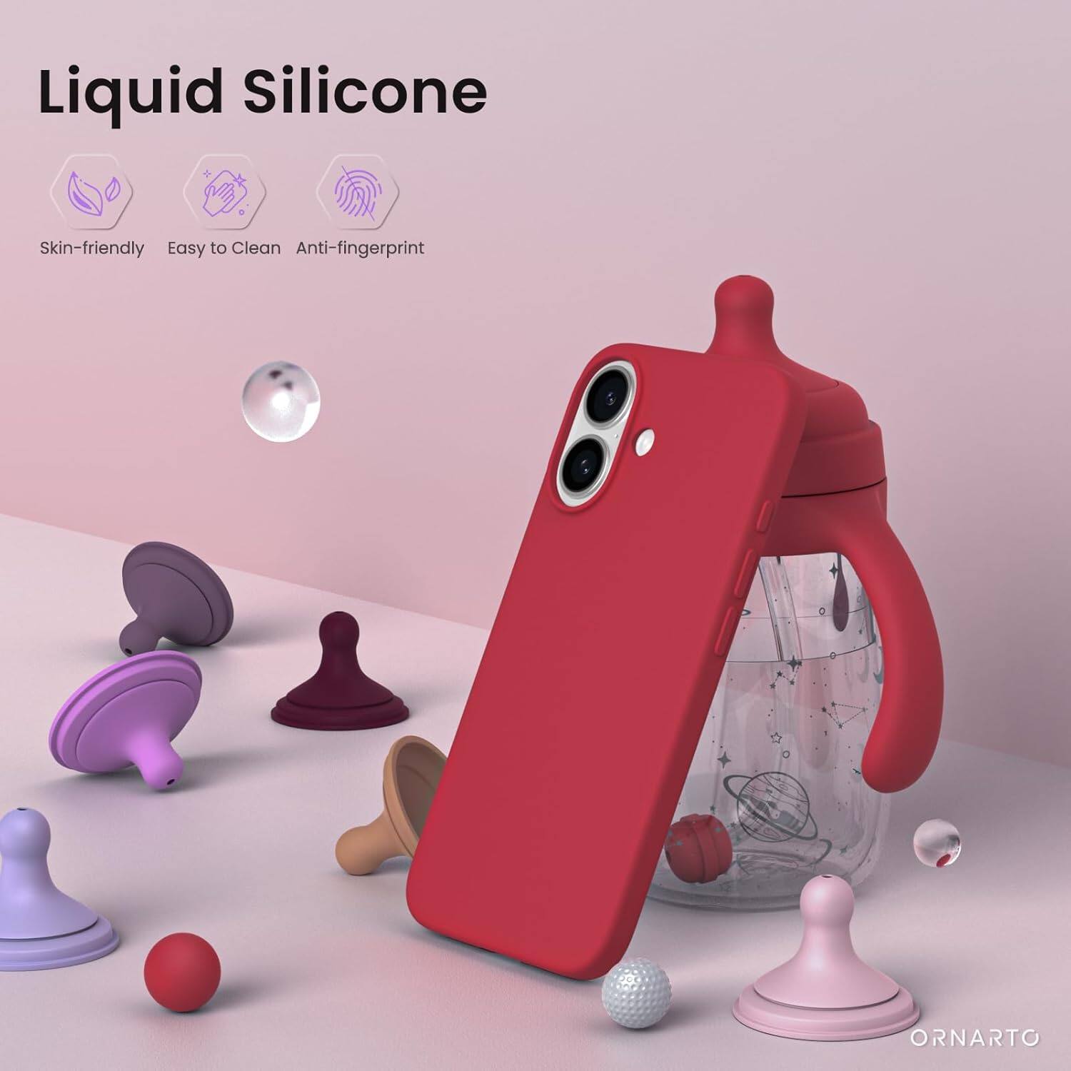 Liquid Silicone Skin-friendly Easy to Clean Anti-fingerprint ORNARTO