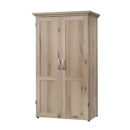 Front. Hivvago - Drop Leaf Computer Desk Craft Table Armoire in Maple Wood Finish - Grey.