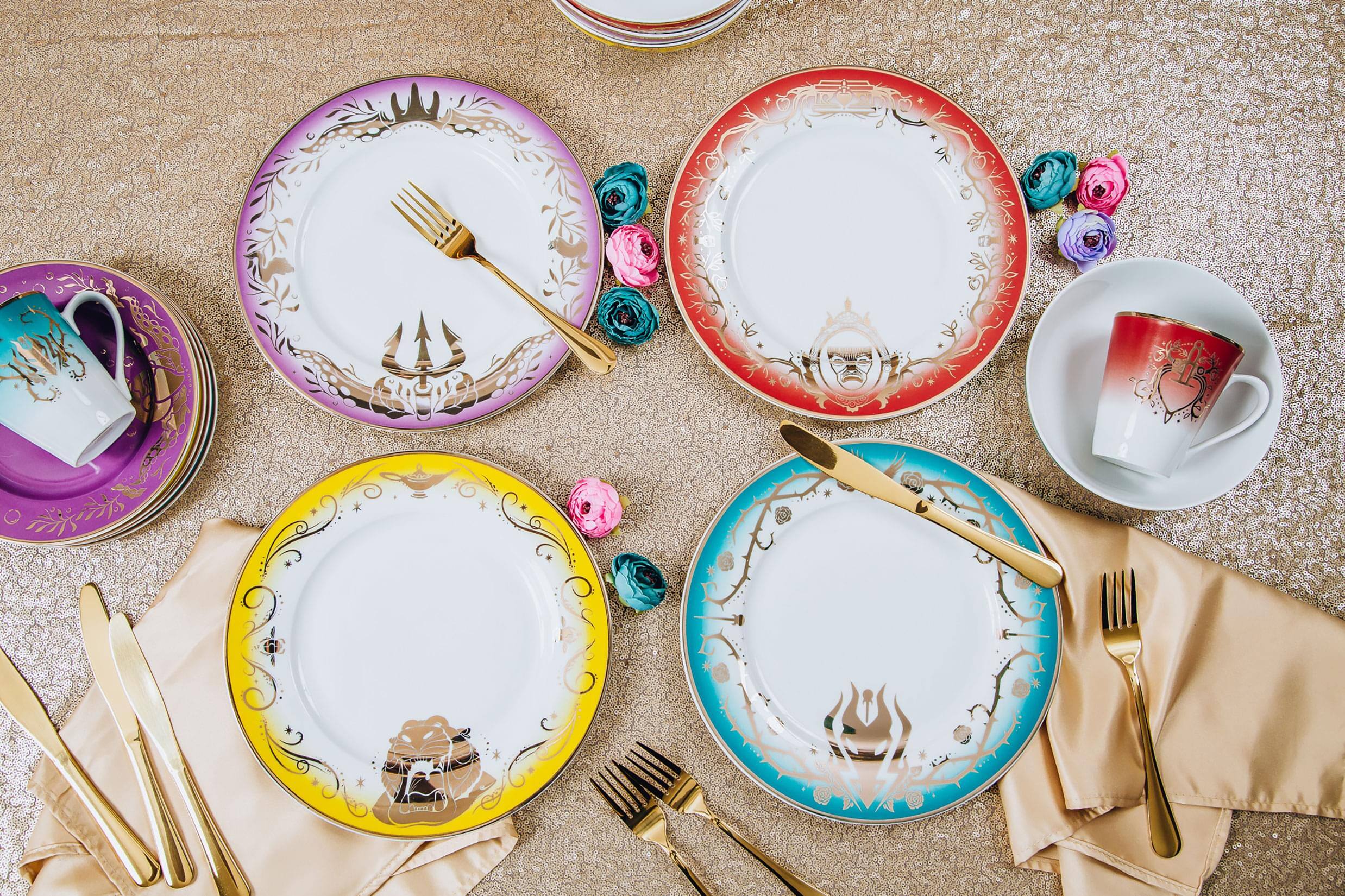 Alt View 10. Ukonic - Disney Villains 16-Piece Dinnerware Set | Maleficent, Evil Queen, Jafar, Ursula - Multi-Color.