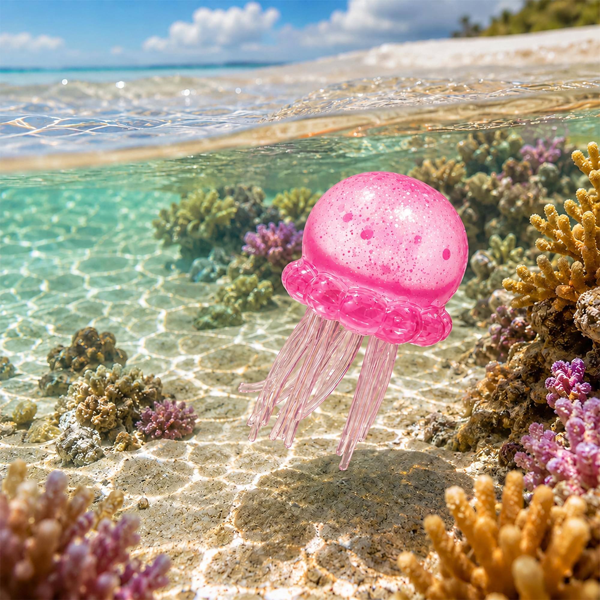 Alt View 4. Puka Creations - Squishy Jellyfish 3.5-Inch Stress Reliever | Pink - Pink.