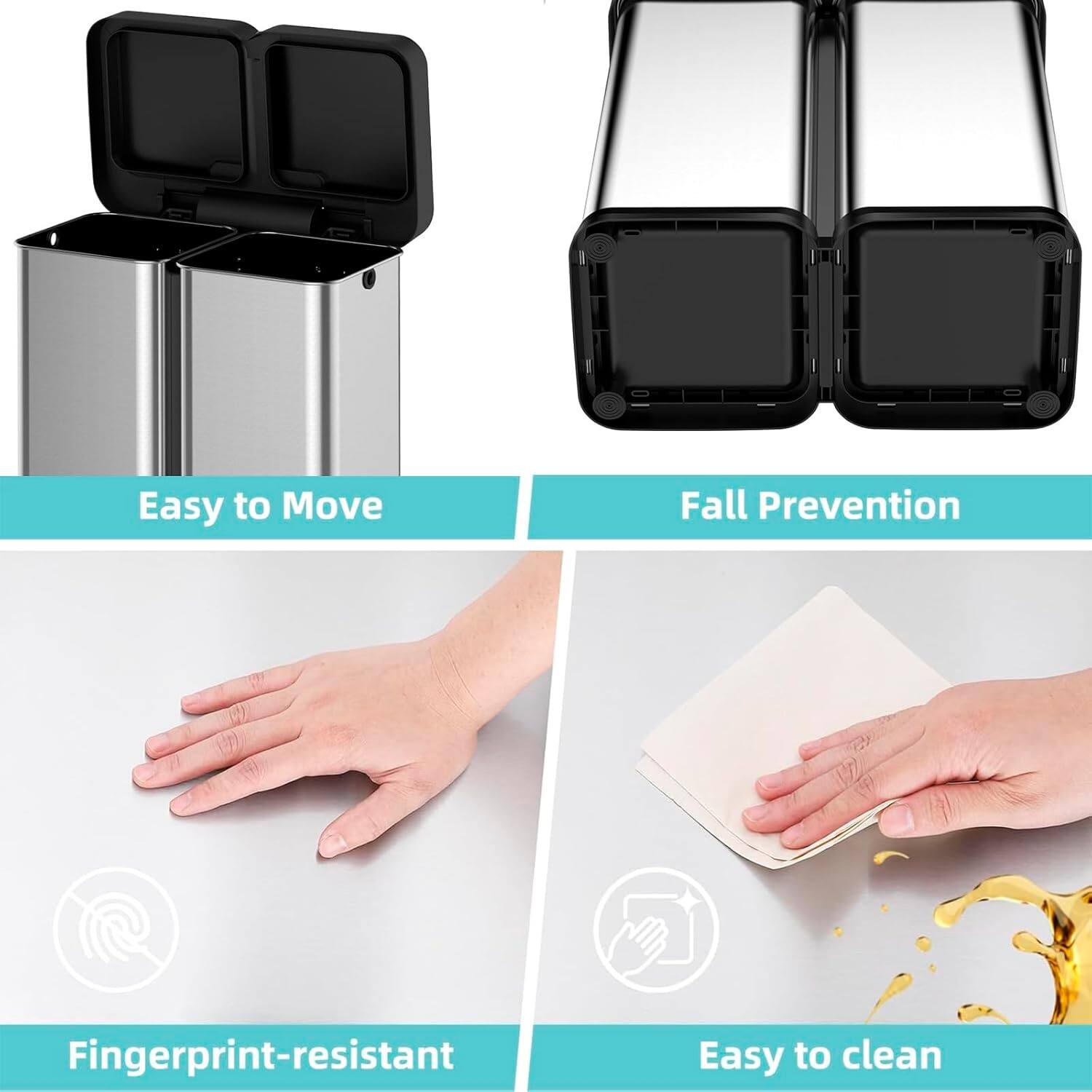 Easy to Move  
Fall Prevention  
Fingerprint-resistant  
Easy to clean