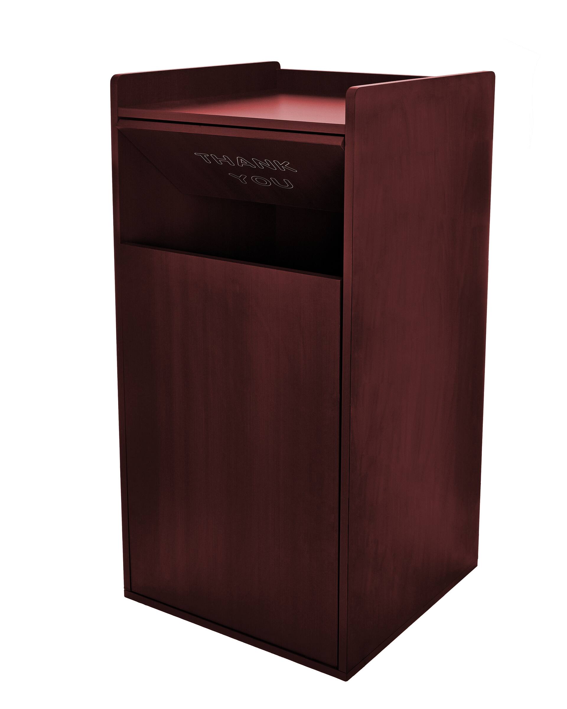 Alt View 5. Alpine Industries - 40 Gallon Wood Food Tray Top Trash Can Receptacle Enclosure - Mahogany.
