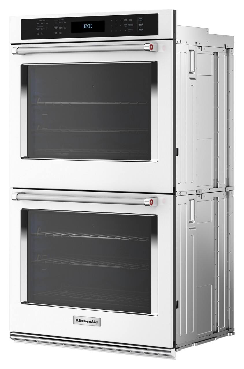 Alt View 2. KitchenAid - 30" Built-In Electric Convection Double Wall Oven with Air Fry Mode - White.