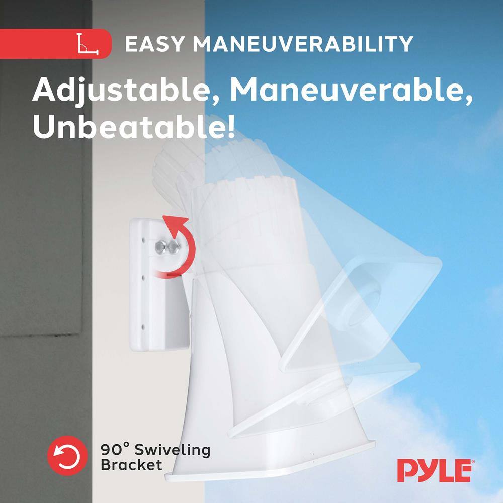 EASY MANEUVERABILITY  
Adjustable, Maneuverable, Unbeatable!  

90° Swiveling Bracket  

PYLE