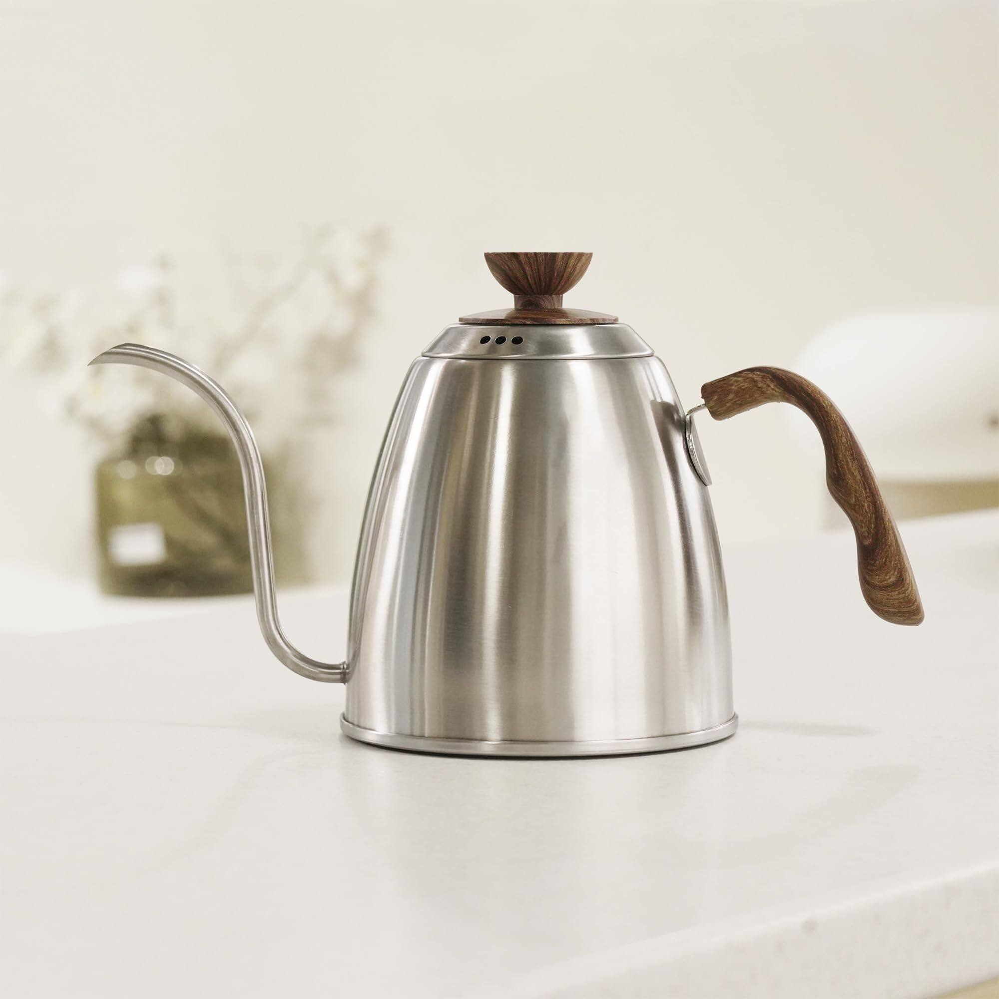 Alt View 5. Dapper Styles - Gooseneck Kettle Pour Over Coffee Maker Water Tea Top Drip Stainless Steel For Stove Spout Pots 1.2 Liter 4... - White.