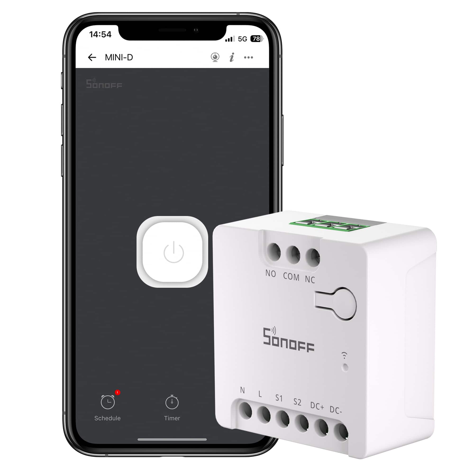 SONOFF - MINI Dry Smart Wi-Fi Light Switch with Matterr - Replaces Most Traditional Switches - White
