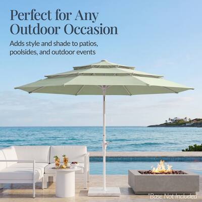 10ft 3 tier patio umbrella PHI VILLA 5 PCS Dining Set w/ Umbrella(Beige) enabling you to easily change shading directions without moving the entire stand Best Choice Products 10ft 3-Tier