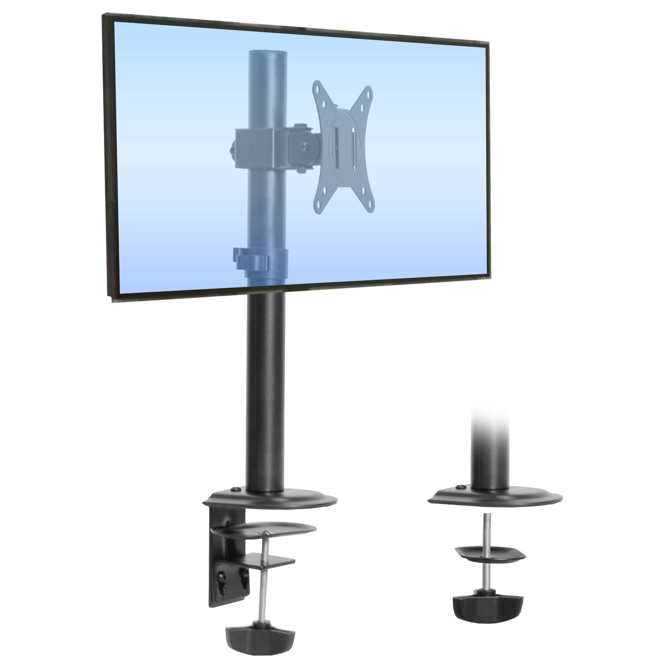 Mount-It! - Premium Single Monitor Desk Mount with Full Motion Arm – Fits 17"–32" Screens, Clamp or Grommet Base - Black