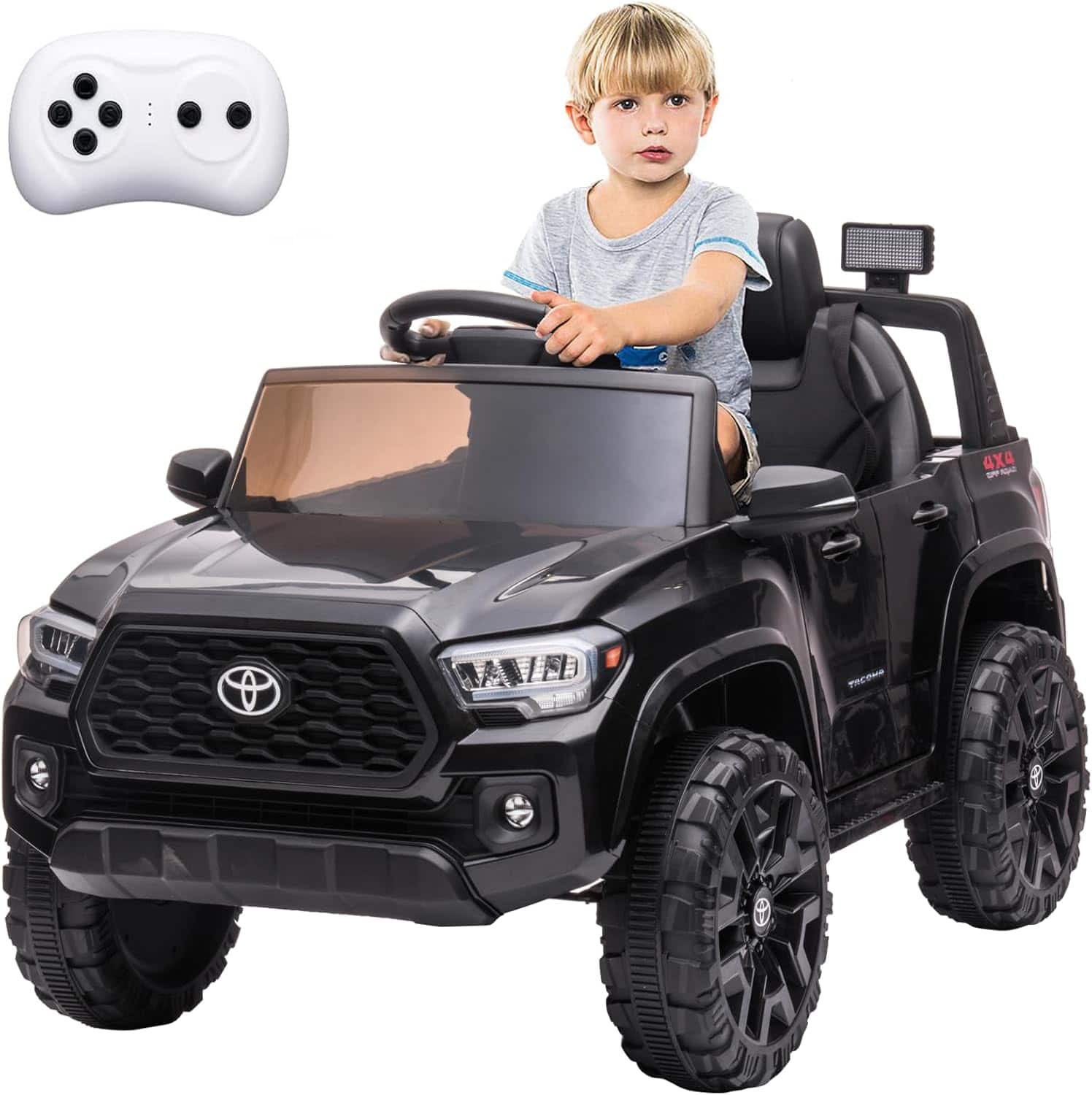 GARVEE - 12V Licensed Toyota Tacoma Electric Car with Remote Control, Spring Suspension, Safety Belt, 2-Speed Ride-On Vehicle - Black price history on PriceWatchPro