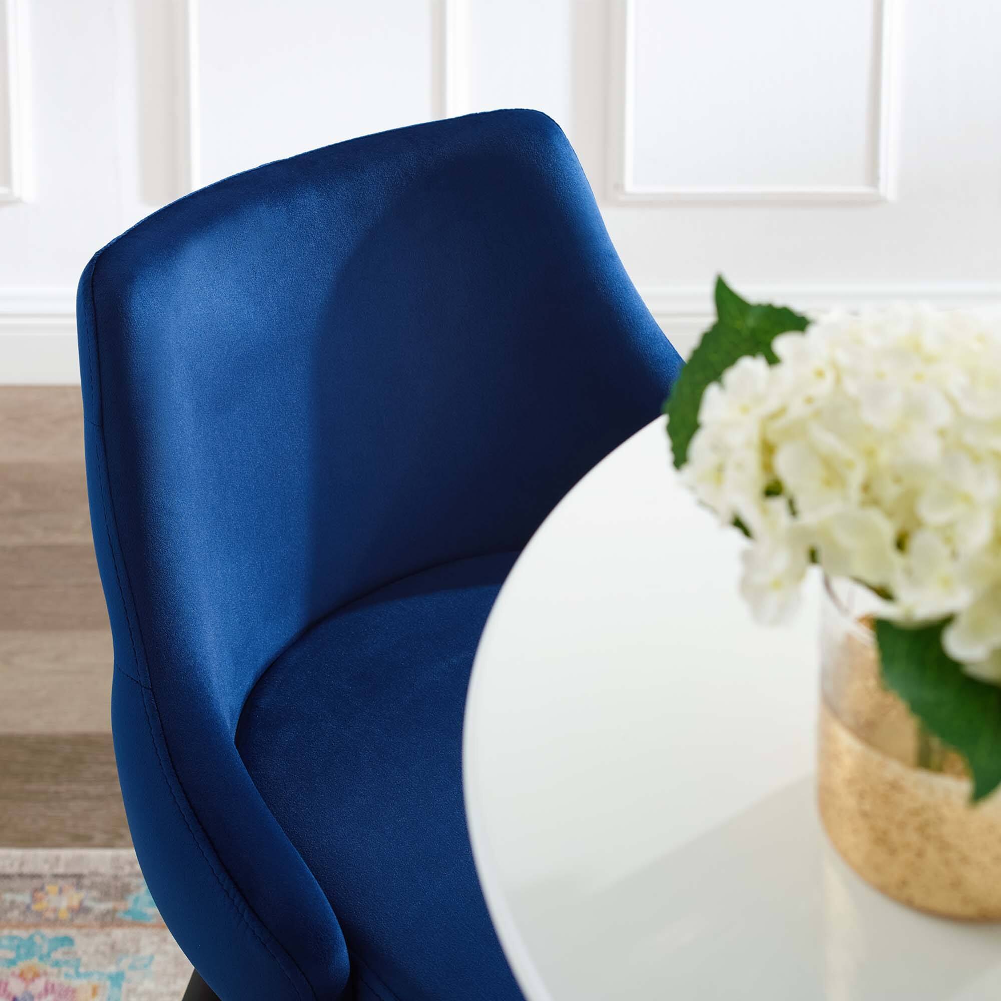 Back. Modway - Adorn Performance Velvet Counter Stool by Modway - Navy.