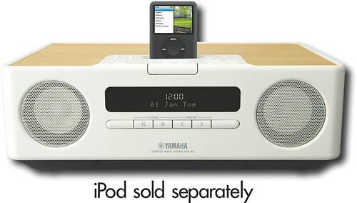 Front Standard. Yamaha - 30W Compact Shelf System with Apple® iPod® Dock - White.