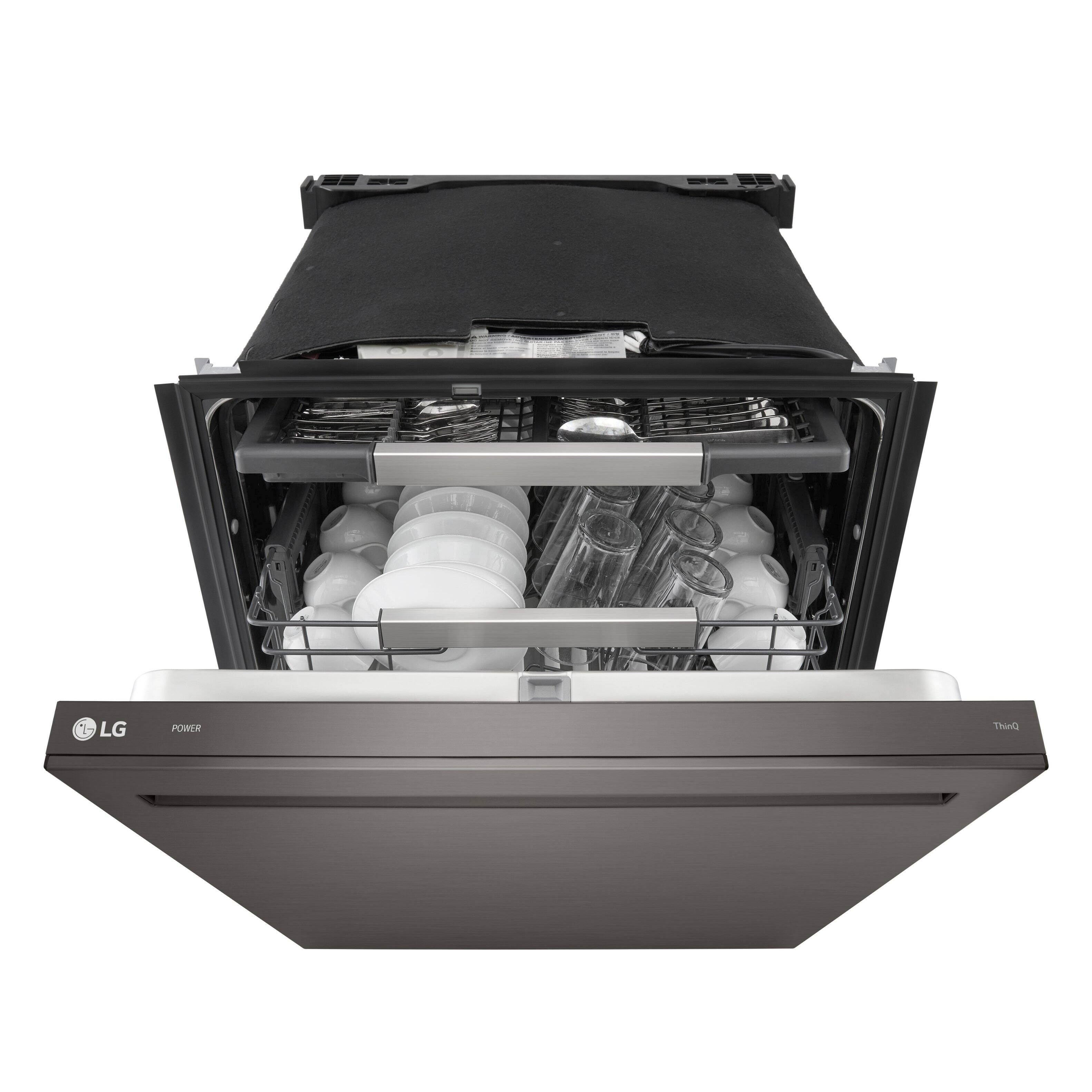 Alt View 11. LG - FlushFit 24" Top Control Smart Built-In Stainless Steel Tub Dishwasher with 3rd Rack, 1-Hour Wash & Dry Cycle and 42dBA - Black Stainless Steel.