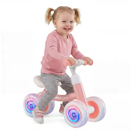 Front. Gymax - Gymax Baby Balance Bike No Pedal Toddler Balance Bike w/ Adjustable Handlebar & Seat Pink - Pink.