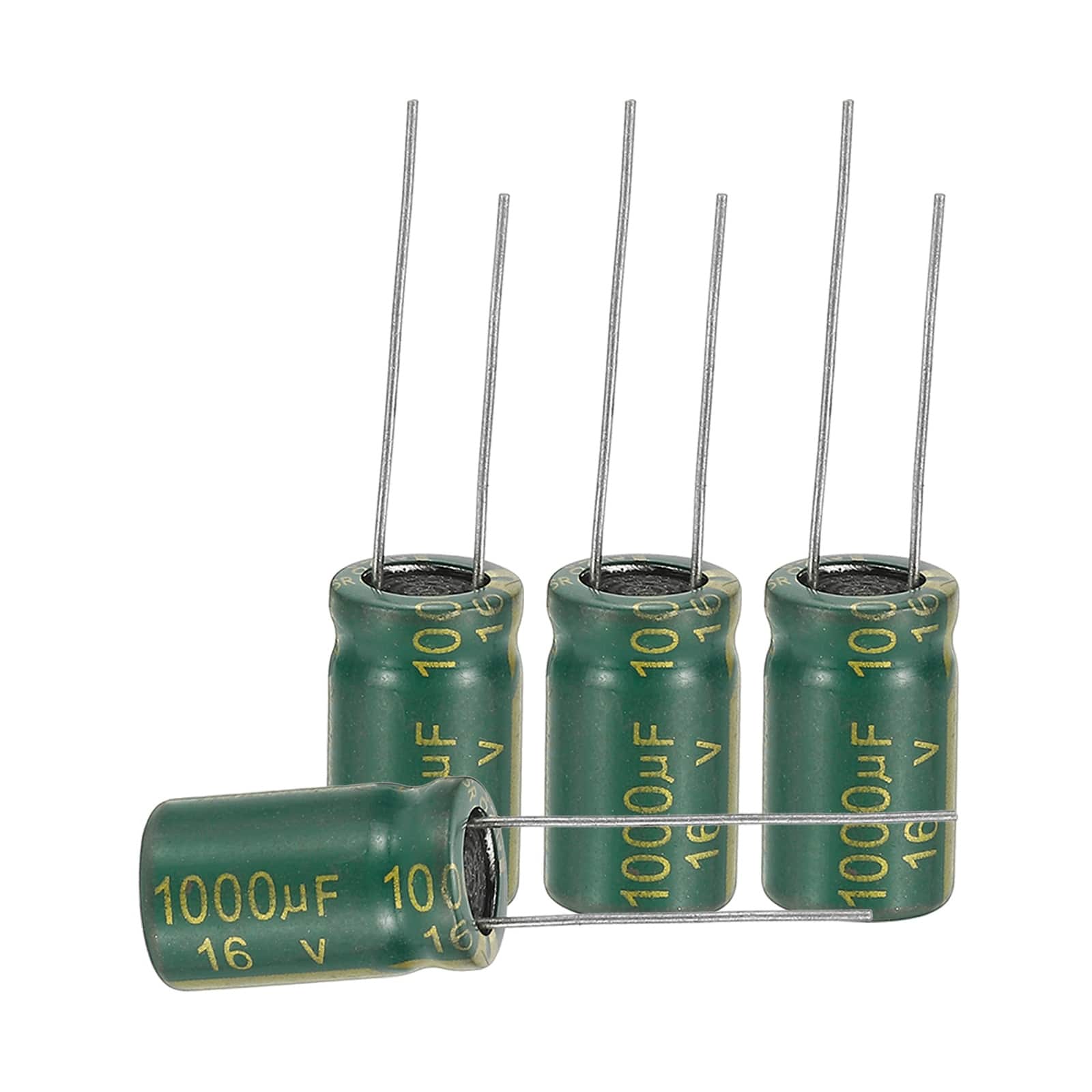 Unique Bargains - 1000uF 16V 10x17mm Electrolytic Capacitor, High Frequency, Low Impedance, Radial Leads, 12pcs - Green price history on PriceWatchPro