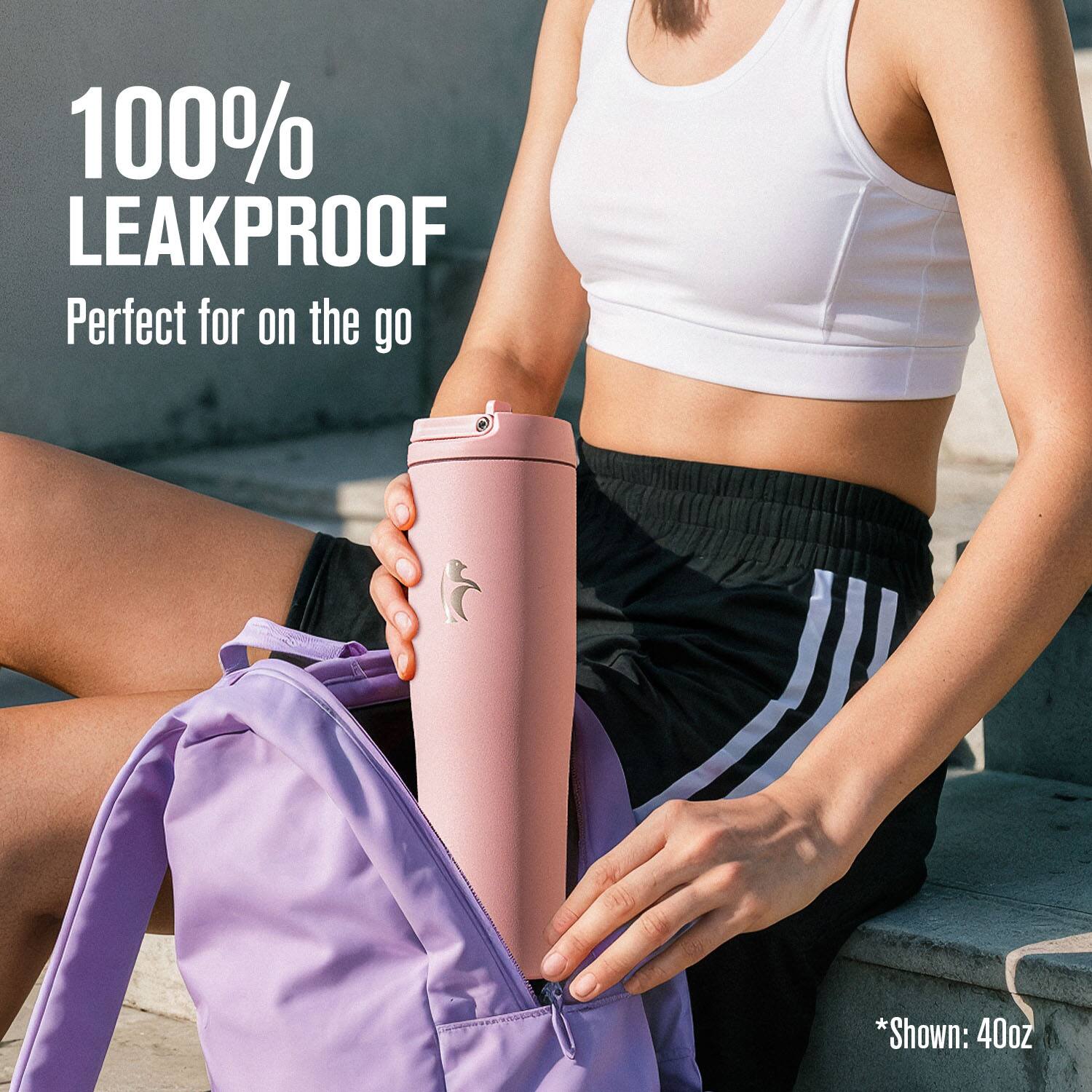 100% LEAKPROOF  
Perfect for on the go  

*Shown: 40oz