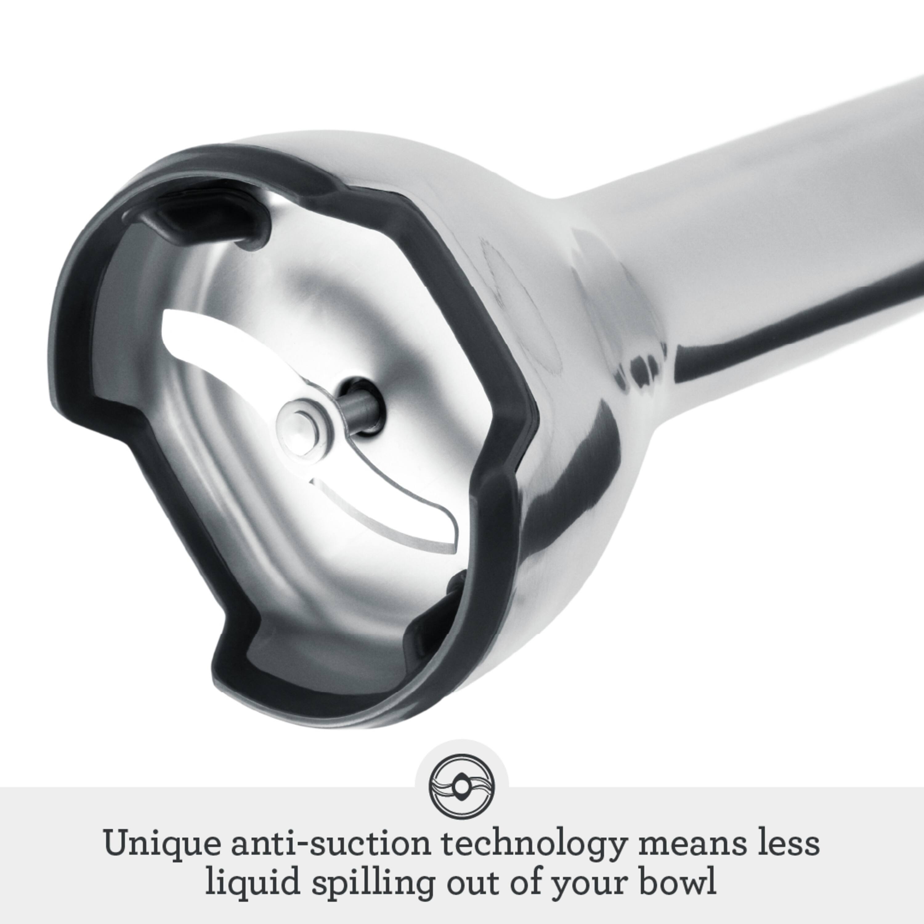 Unique anti-suction technology means less liquid spilling out of your bowl