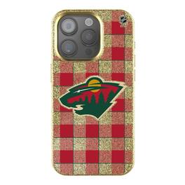 Keyscaper - NHL - Minnesota Wild Plaid Bling iPhone Case - 15 - Gold