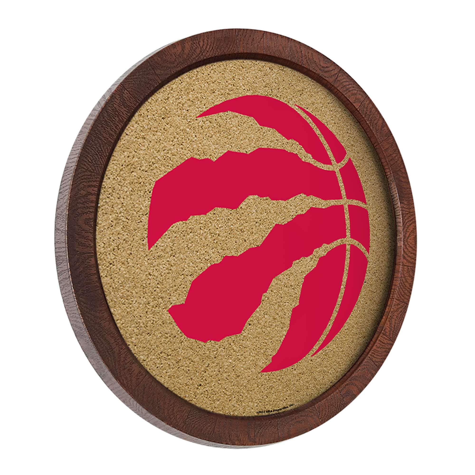 Alt View 1. The Fan-Brand - Toronto Raptors 20.25'' Round Faux Barrel Framed Cork Board - Multicolor.