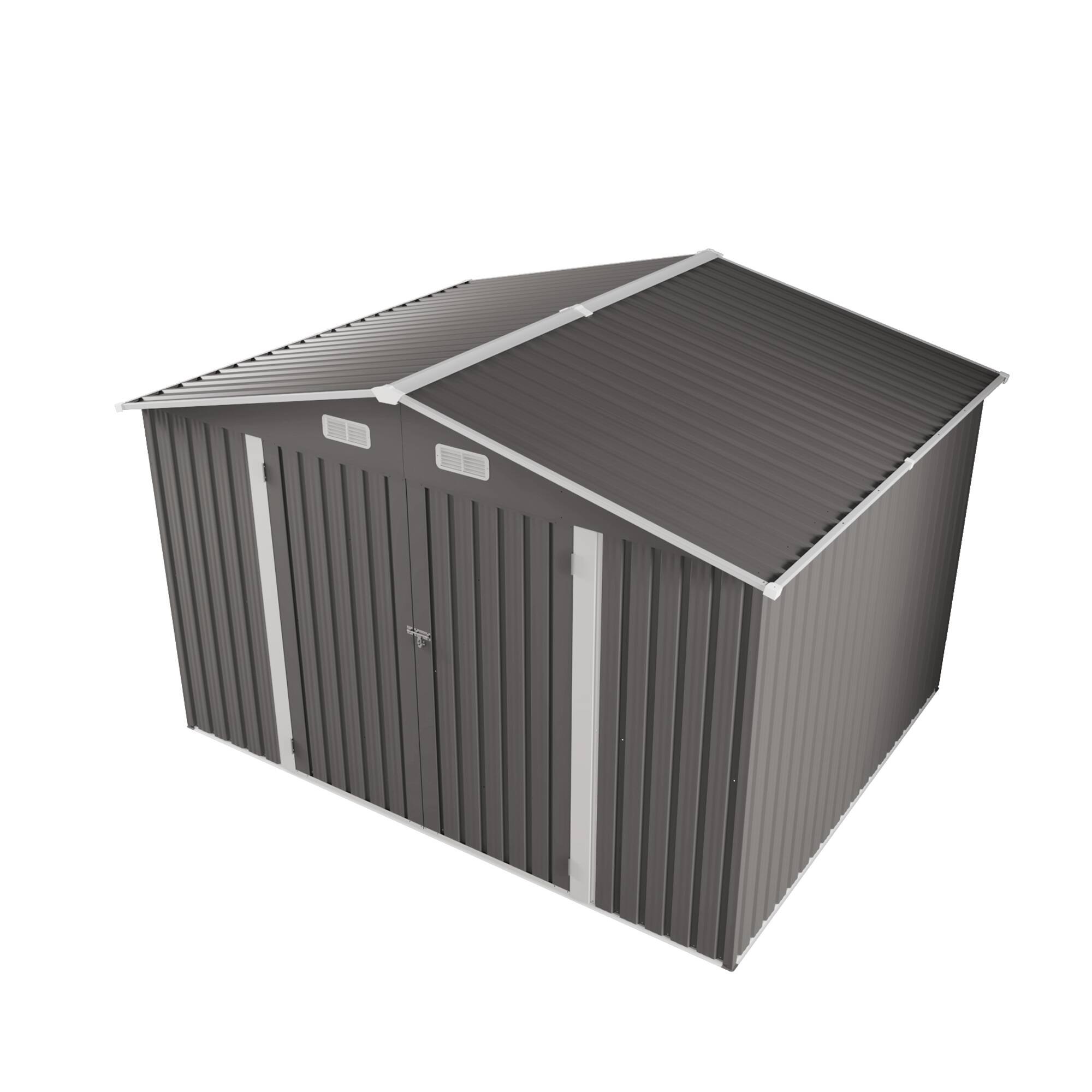 Alt View 7. Mondawe - 10x8 FT Outdoor Storage Shed with Lockable Door,Air Vent and Clear Window - Gray.