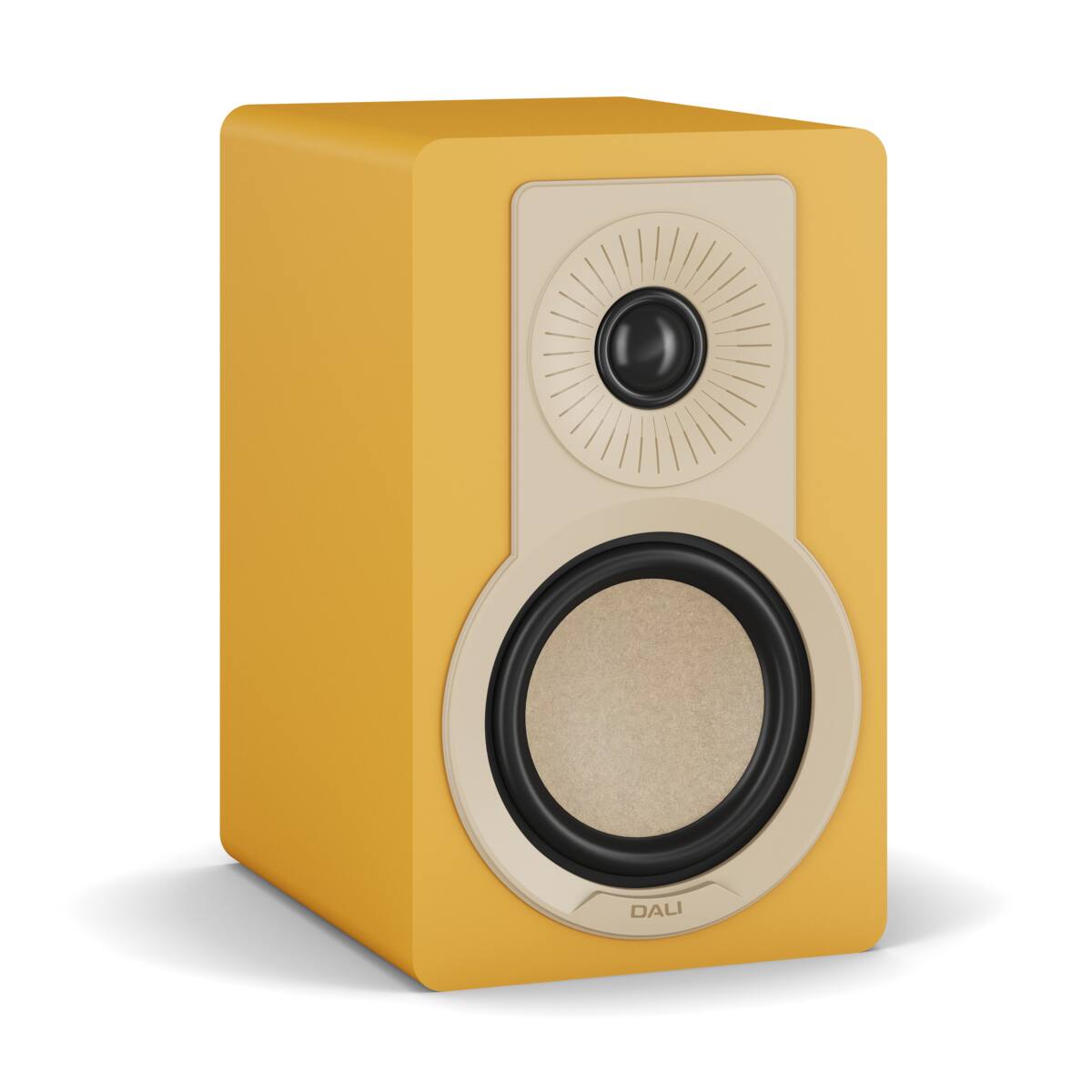 Left. DALI - DALI Kupid Designer Bookshelf Speakers - Golden Yellow - Golden Yellow.