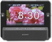 Front Standard. Sony - Digital AM/FM Dual-Alarm Clock Radio with LCD Photo Frame - Black.