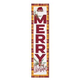 Jardine - Loyola New Orleans Wolf Pack 12'' x 48'' Outdoor Merry Christmas Leaner - White
