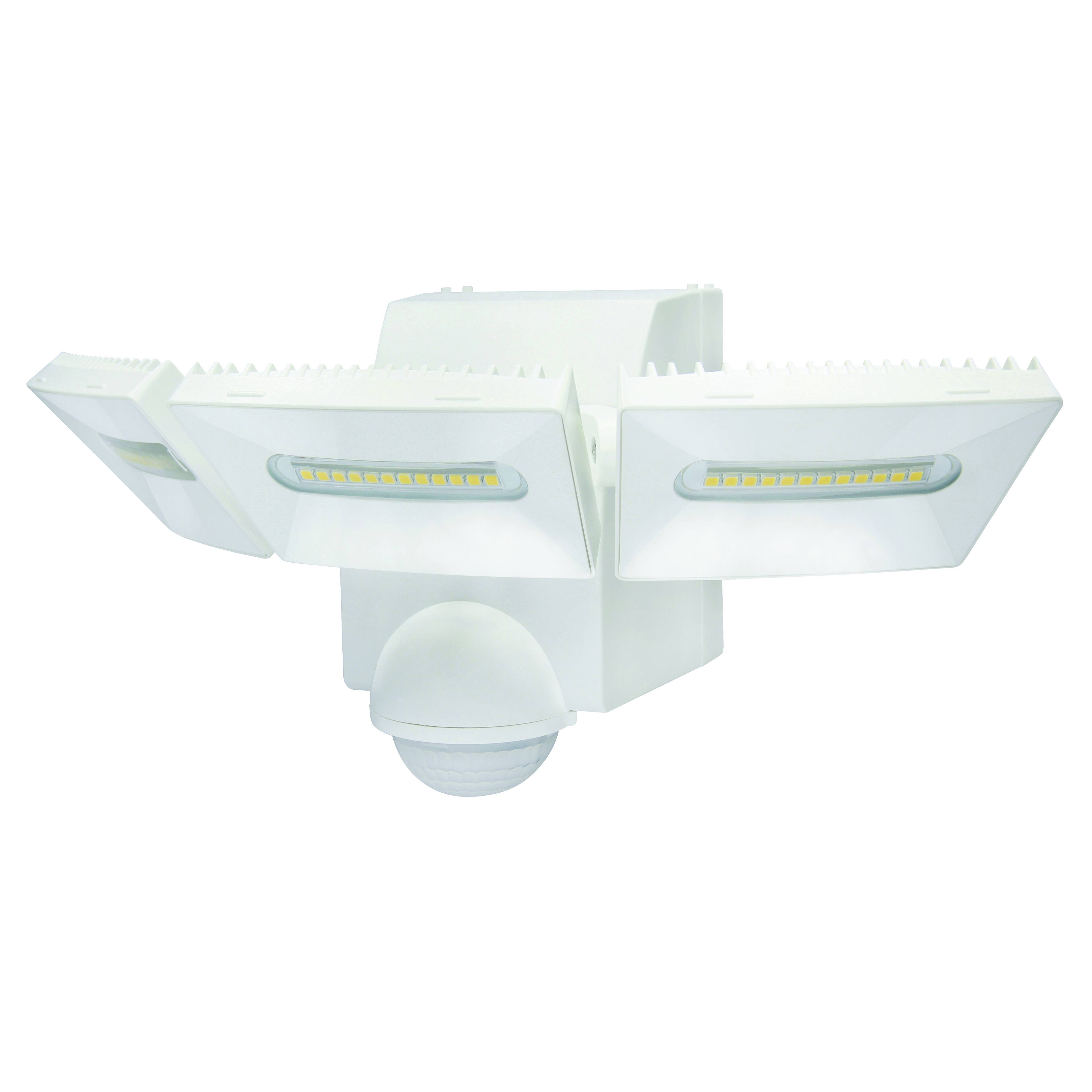 Angle. IQ America - IQ America 1200 Lumen Battery Operated LED Motion Security Flood Light Wall Eave Universal Mount Indoor/Outdoor WH - White.