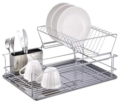 Angle. Better Chef - 22" Dish Rack - Silver.
