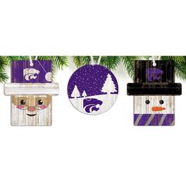 Fan Creations - Kansas State Wildcats 3-Pack Ornament Set - Multicolor