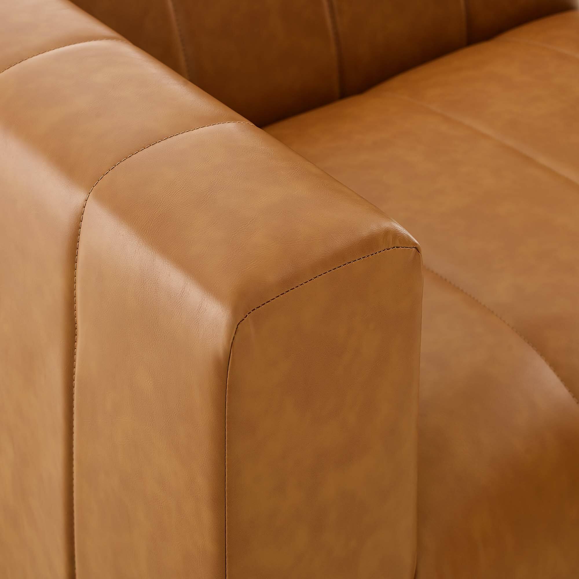 Alt View 5. Modway - Bartlett Vegan Leather Left-Arm Chair by Modway - Tan.