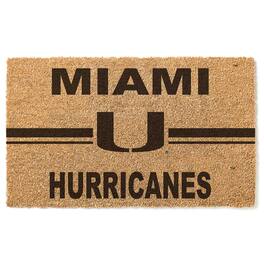 Jardine - Miami Hurricanes 18" x 30" Team Logo Doormat - Brown