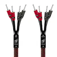 AudioQuest - Rocket 33 10' Single BiAmp Speaker Cable with Banana > Banana SureGrip 300 Connectors - Red on Black - Front_Zoom
