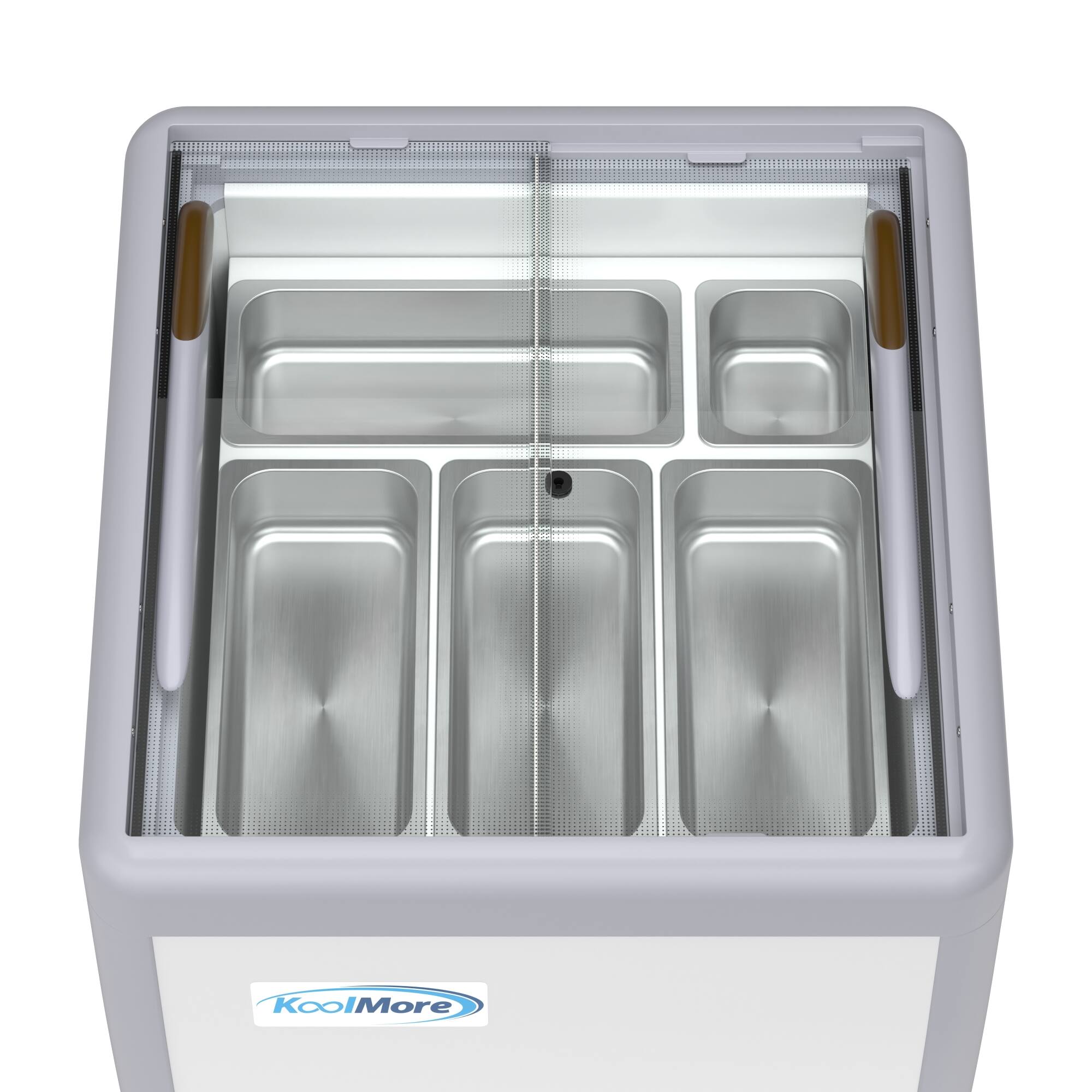 Alt View 4. Koolmore - 26 in. Gelato Dipping Cabinet Display Freezer with Sliding Glass Door, 6 Cu. Ft. (KM-GDC-26SD) - White.