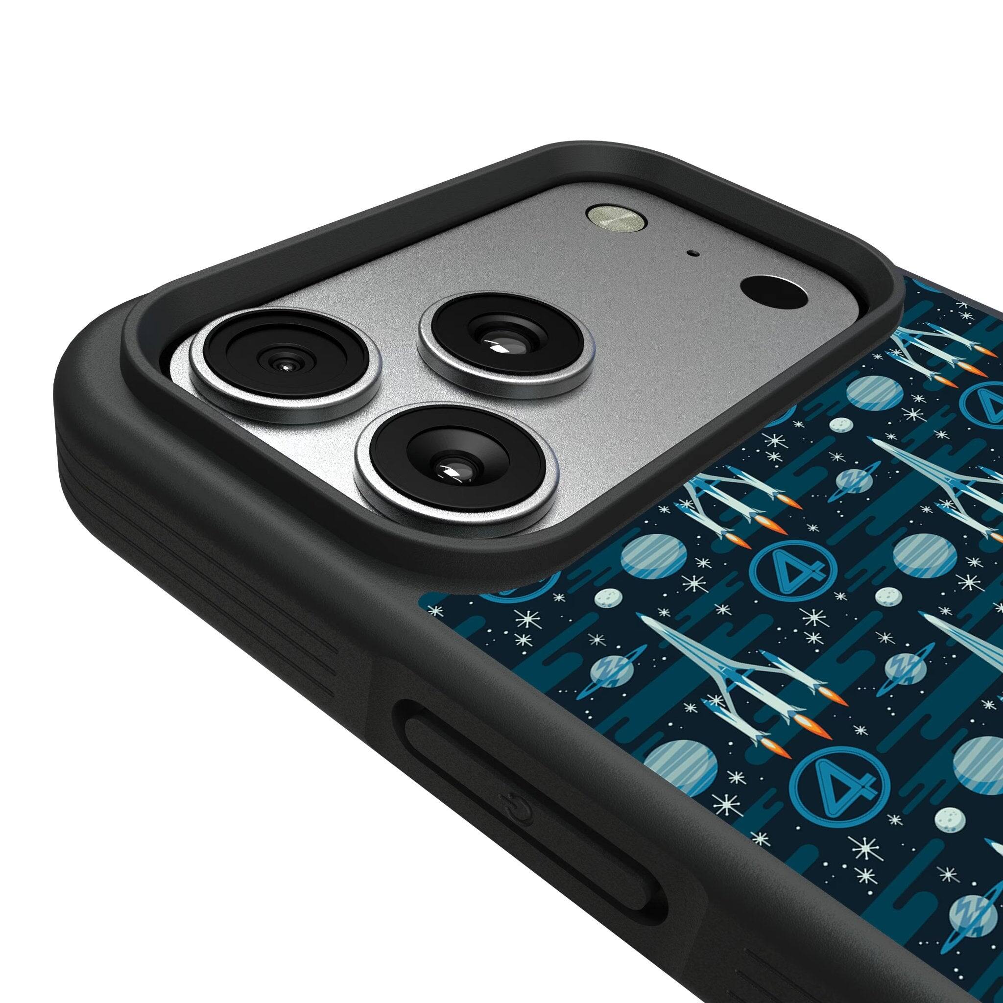 Left. Keyscaper - Marvel Pattern Bump Phone Case - Apple iPhone 17 Pro Max - Fantastic Four.